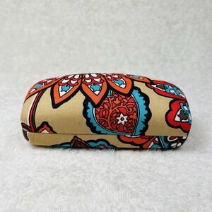 Vera Bradley Desert Floral Hard Shell Eyeglass Case Tan Orange Teal Sunglasses